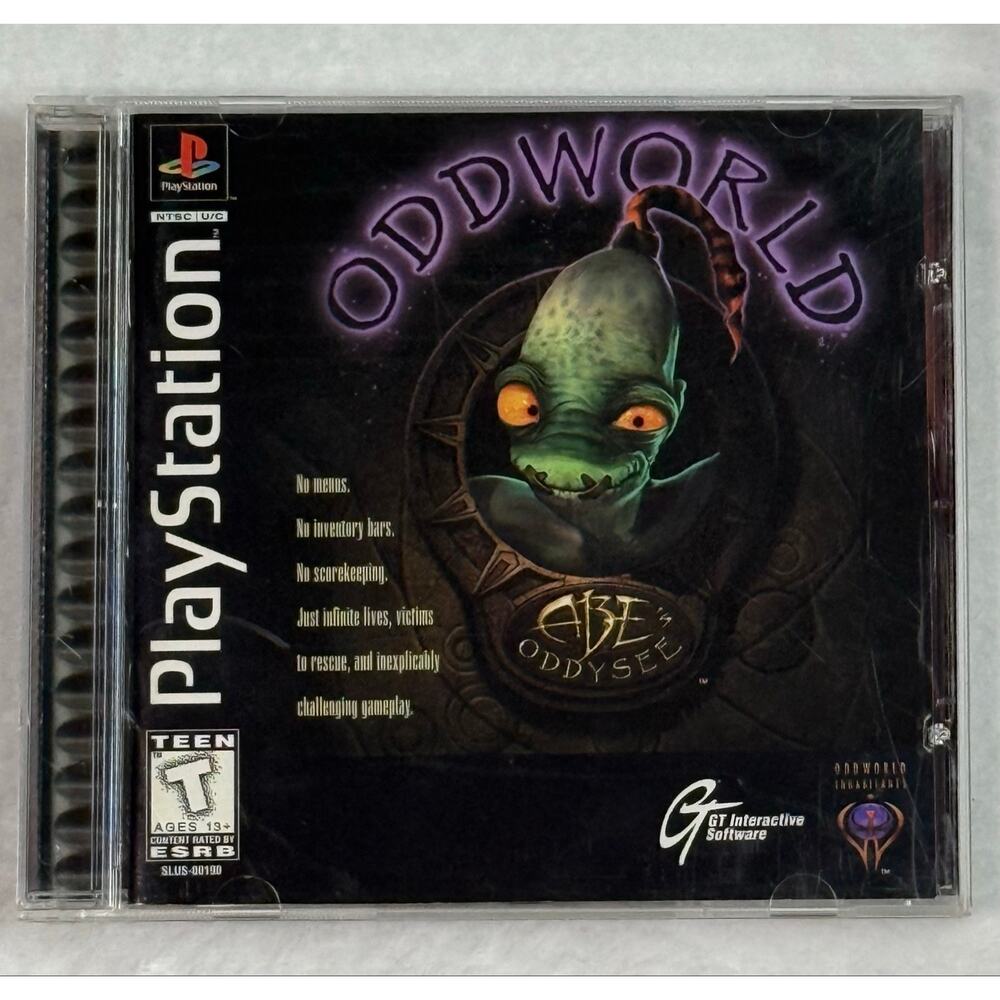 Oddworld Abe’s Oddysee PS1 PlayStation 1 Complete CIB Black Label Manual Tested